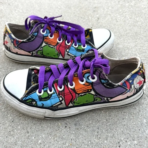 Converse Chuck Taylor All Star Sneakers Unisex Mens 5 Womens 7 rainbow graffiti - Picture 1 of 7